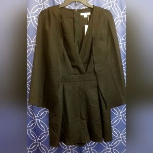 Blk Short Romper w/ Cape
